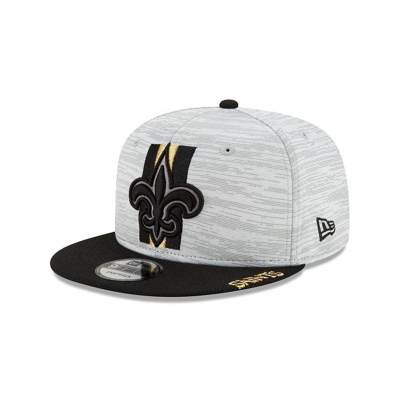 Black New Orleans Saints Hat - New Era NFL Official NFL Training 9FIFTY Snapback Caps USA1807653